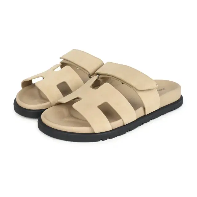 Hermes Chypre Techno Sandals Beige Lin Suede Palladium Hardware 35 EU Hermes Chypre Techno Sandals Beige Lin Suede Palladium Hardware 35 EU