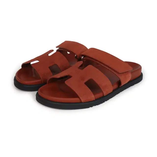 Hermes Chypre Techno Sandals Maroon Muscavado Suede Palladium Hardware 38.5 EU Hermes Chypre Techno Sandals Maroon Muscavado Suede Palladium Hardware 38.5 EU