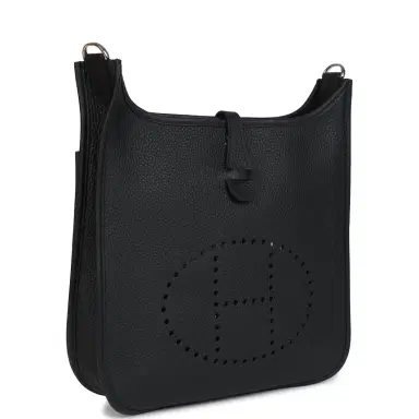 HERMÈS Hermes Evelyne III PM Black Clemence Palladium Hardware | Thumbnail 2 HERMÈS Hermes Evelyne III PM Black Clemence Palladium Hardware | Thumbnail 2
