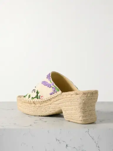 Loewe + Paula's Ibiza Petal Embroidered Canvas Platform Espadrille Mules | Thumbnail 3 Loewe + Paula's Ibiza Petal Embroidered Canvas Platform Espadrille Mules | Thumbnail 3