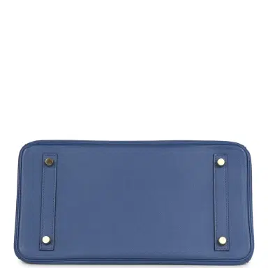 HERMÈS Pre-owned Hermes Birkin 30 Bleu Brighton Epsom Gold Hardware | Thumbnail 6 HERMÈS Pre-owned Hermes Birkin 30 Bleu Brighton Epsom Gold Hardware | Thumbnail 6
