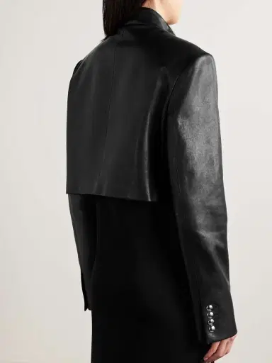 Khaite Samuelson Cropped Leather Jacket | Thumbnail 3 Khaite Samuelson Cropped Leather Jacket | Thumbnail 3