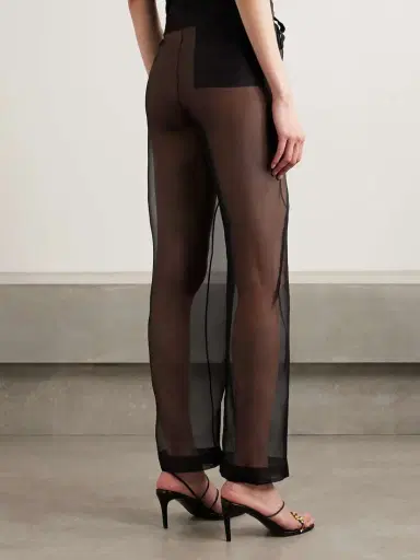 Khaite Trenton Pleated Silk-organza Tapered Pants | Thumbnail 4 Khaite Trenton Pleated Silk-organza Tapered Pants | Thumbnail 4