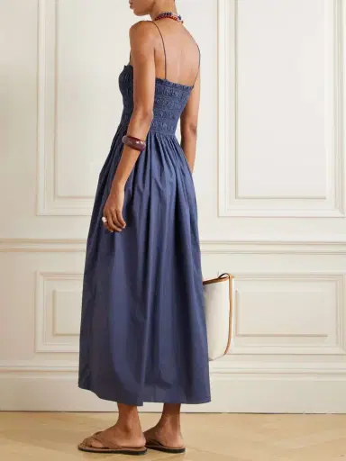 Matteau Shirred Organic Cotton Midi Dress | Thumbnail 3 Matteau Shirred Organic Cotton Midi Dress | Thumbnail 3