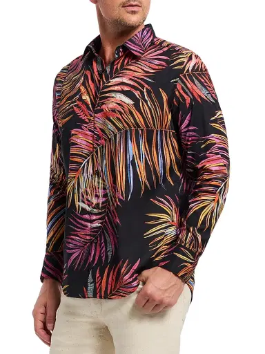 Robert Graham Men's Acai Printed Cotton Button-Front Shirt | Thumbnail 3 Robert Graham Men's Acai Printed Cotton Button-Front Shirt | Thumbnail 3