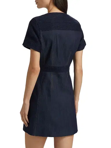 Cinq à Sept Women's Layla Braided Tweed Minidress - Navy Indigo | Thumbnail 5 Cinq à Sept Women's Layla Braided Tweed Minidress - Navy Indigo | Thumbnail 5