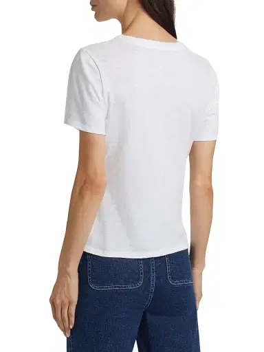 Cinq à Sept Women's Je T'aime Logo Shrunken T-Shirt - White Multi | Thumbnail 5 Cinq à Sept Women's Je T'aime Logo Shrunken T-Shirt - White Multi | Thumbnail 5