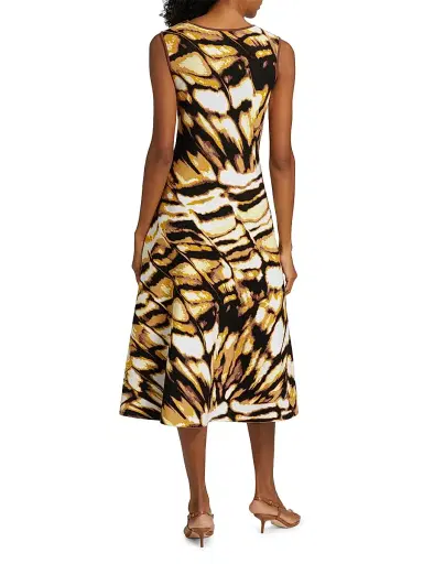Oscar de la Renta Women's Butterfly Jacquard-Knit Crewneck Midi-Dress - Black Multi | Thumbnail 5 Oscar de la Renta Women's Butterfly Jacquard-Knit Crewneck Midi-Dress - Black Multi | Thumbnail 5