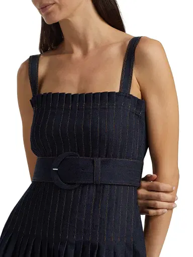 Cinq à Sept Women's Bibi Denim Belted Minidress - Indigo | Thumbnail 6 Cinq à Sept Women's Bibi Denim Belted Minidress - Indigo | Thumbnail 6