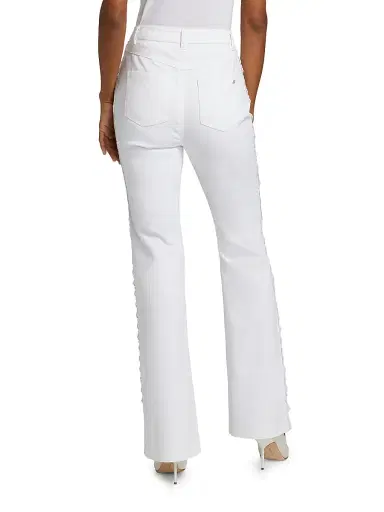 Cinq à Sept Women's Shailene Lace High-Rise Straight-Leg Jeans - White | Thumbnail 5 Cinq à Sept Women's Shailene Lace High-Rise Straight-Leg Jeans - White | Thumbnail 5