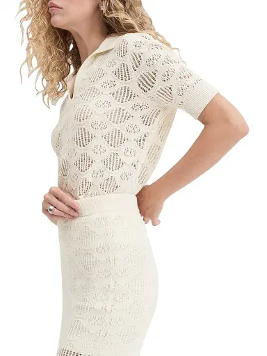 Favorite Daughter Women's Courtside Mesh Polo Top - | Thumbnail 5 Favorite Daughter Women's Courtside Mesh Polo Top - | Thumbnail 5