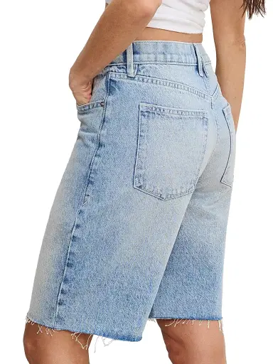 Good American Women's Good Standard Denim Relaxed Bermuda Shorts - Indigo | Thumbnail 4 Good American Women's Good Standard Denim Relaxed Bermuda Shorts - Indigo | Thumbnail 4