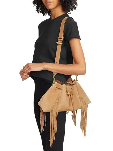Jimmy Choo Women's Bon Bon Fringe-Trim Suede Shoulder Bag - Toffee Gold | Thumbnail 2 Jimmy Choo Women's Bon Bon Fringe-Trim Suede Shoulder Bag - Toffee Gold | Thumbnail 2