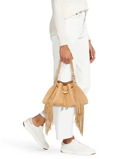 Jimmy Choo Women's Bon Bon Fringe-Trim Suede Shoulder Bag - Toffee Gold | Thumbnail 3 Jimmy Choo Women's Bon Bon Fringe-Trim Suede Shoulder Bag - Toffee Gold | Thumbnail 3