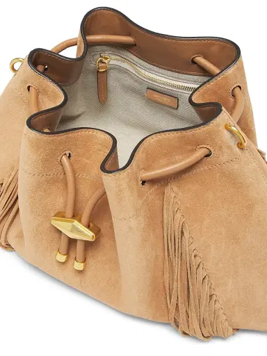 Jimmy Choo Women's Bon Bon Fringe-Trim Suede Shoulder Bag - Toffee Gold | Thumbnail 5 Jimmy Choo Women's Bon Bon Fringe-Trim Suede Shoulder Bag - Toffee Gold | Thumbnail 5