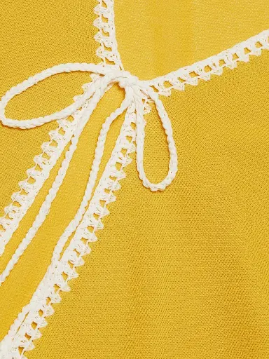 Ramy Brook Women's Tara Knit Front-Tie Cardigan - Lemon Drop Wave | Thumbnail 7 Ramy Brook Women's Tara Knit Front-Tie Cardigan - Lemon Drop Wave | Thumbnail 7