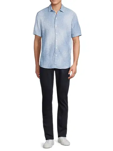 Robert Barakett Men's Ferris Woven Cotton-Linen Shirt | Thumbnail 2 Robert Barakett Men's Ferris Woven Cotton-Linen Shirt | Thumbnail 2