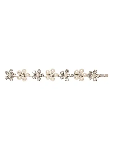 Jennifer Behr Women's Zaya Rhodium-Plated, Imitation Pearl & Crystal Barrette - Silver Pearl | Thumbnail 1 Jennifer Behr Women's Zaya Rhodium-Plated, Imitation Pearl & Crystal Barrette - Silver Pearl | Thumbnail 1