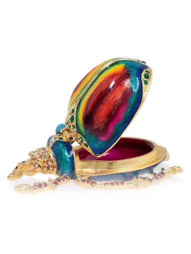 Jay Strongwater Flora & Fauna 14K Goldplated Metal, Enamel & Swarovski Crystal Pharaoh Scarab Box | Thumbnail 2 Jay Strongwater Flora & Fauna 14K Goldplated Metal, Enamel & Swarovski Crystal Pharaoh Scarab Box | Thumbnail 2