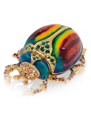 Jay Strongwater Flora & Fauna 14K Goldplated Metal, Enamel & Swarovski Crystal Pharaoh Scarab Box | Thumbnail 3 Jay Strongwater Flora & Fauna 14K Goldplated Metal, Enamel & Swarovski Crystal Pharaoh Scarab Box | Thumbnail 3