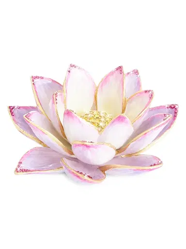 Jay Strongwater Flora & Fauna 14K Goldplated & Swarovski Crystal Kamal Lotus Table Objet - Pink | Thumbnail 3 Jay Strongwater Flora & Fauna 14K Goldplated & Swarovski Crystal Kamal Lotus Table Objet - Pink | Thumbnail 3
