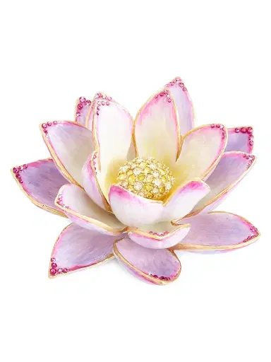 Jay Strongwater Flora & Fauna 14K Goldplated & Swarovski Crystal Kamal Lotus Table Objet - Pink | Thumbnail 4 Jay Strongwater Flora & Fauna 14K Goldplated & Swarovski Crystal Kamal Lotus Table Objet - Pink | Thumbnail 4