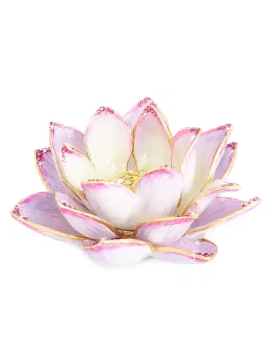 Jay Strongwater Flora & Fauna 14K Goldplated & Swarovski Crystal Kamal Lotus Table Objet - Pink | Thumbnail 1 Jay Strongwater Flora & Fauna 14K Goldplated & Swarovski Crystal Kamal Lotus Table Objet - Pink | Thumbnail 1