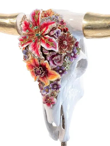 Jay Strongwater Floral Cow Skull | Thumbnail 4 Jay Strongwater Floral Cow Skull | Thumbnail 4
