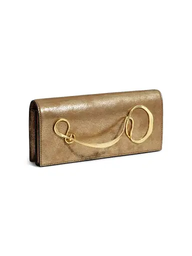 Alexis Bittar Women's Twisted Handle Leather Clutch - Antique Gold | Thumbnail 4 Alexis Bittar Women's Twisted Handle Leather Clutch - Antique Gold | Thumbnail 4