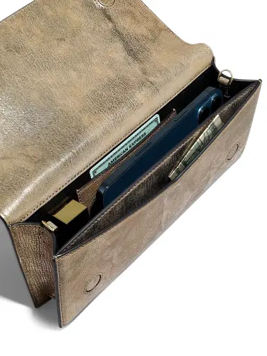 Alexis Bittar Women's Twisted Handle Leather Clutch - Antique Gold | Thumbnail 6 Alexis Bittar Women's Twisted Handle Leather Clutch - Antique Gold | Thumbnail 6