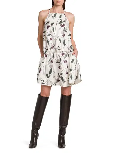 Stella McCartney Women's High Summer Cherry Silk Minidress - Cream | Thumbnail 2 Stella McCartney Women's High Summer Cherry Silk Minidress - Cream | Thumbnail 2