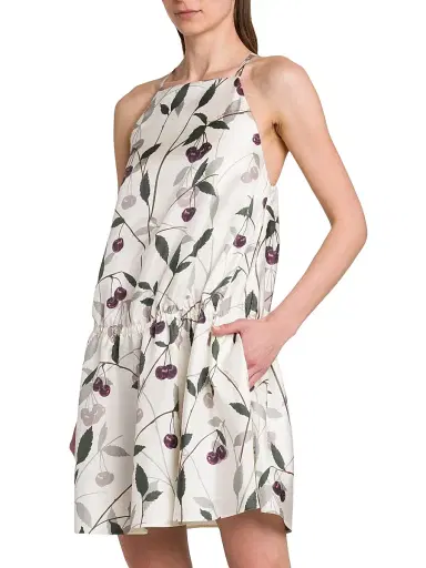 Stella McCartney Women's High Summer Cherry Silk Minidress - Cream | Thumbnail 4 Stella McCartney Women's High Summer Cherry Silk Minidress - Cream | Thumbnail 4