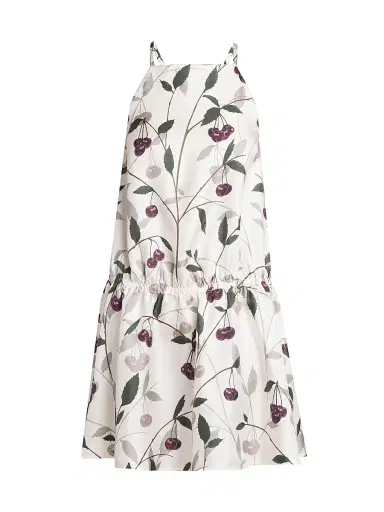 Stella McCartney Women's High Summer Cherry Silk Minidress - Cream | Thumbnail 1 Stella McCartney Women's High Summer Cherry Silk Minidress - Cream | Thumbnail 1