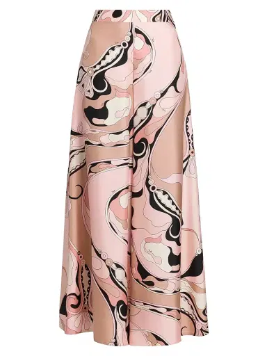 Pucci Women's Printed Silk Twill Wide-Leg Pants - Natural | Thumbnail 1 Pucci Women's Printed Silk Twill Wide-Leg Pants - Natural | Thumbnail 1