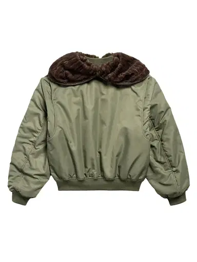 Balenciaga Women's Hooded Bomber Jacket - Khaki - Size XL | Thumbnail 2 Balenciaga Women's Hooded Bomber Jacket - Khaki - Size XL | Thumbnail 2