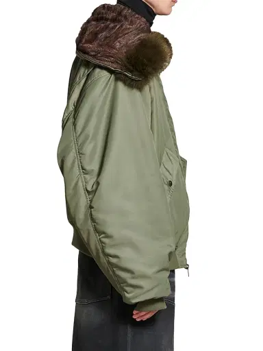 Balenciaga Women's Hooded Bomber Jacket - Khaki - Size XL | Thumbnail 5 Balenciaga Women's Hooded Bomber Jacket - Khaki - Size XL | Thumbnail 5