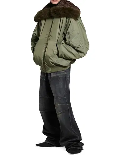 Balenciaga Women's Hooded Bomber Jacket - Khaki - Size XL | Thumbnail 6 Balenciaga Women's Hooded Bomber Jacket - Khaki - Size XL | Thumbnail 6