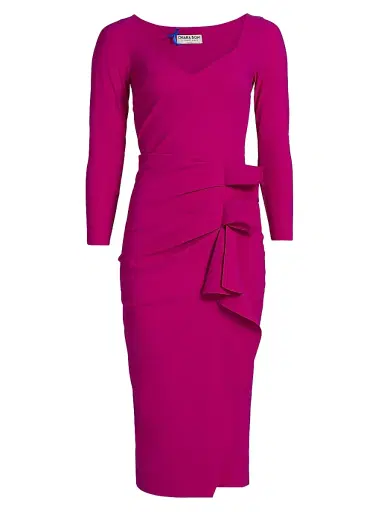 Chiara Boni La Petite Robe Women's Silvheart Ruffle-Trimmed Midi-Dress | Thumbnail 1 Chiara Boni La Petite Robe Women's Silvheart Ruffle-Trimmed Midi-Dress | Thumbnail 1