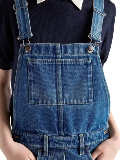 Prada Women's Denim Bib Overall Mini-Dress - Blue | Thumbnail 6 Prada Women's Denim Bib Overall Mini-Dress - Blue | Thumbnail 6