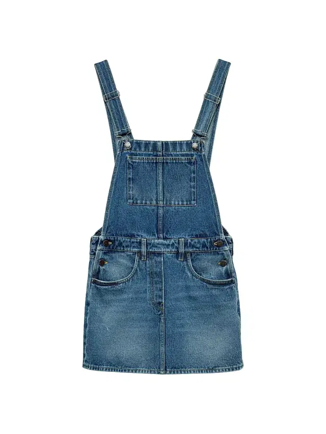 Women's Denim Bib Overall Mini-Dress - Blue Women's Denim Bib Overall Mini-Dress - Blue