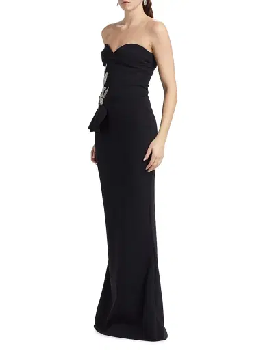 Chiara Boni La Petite Robe Women's Grenawa Floral Beaded Strapless Gown | Thumbnail 4 Chiara Boni La Petite Robe Women's Grenawa Floral Beaded Strapless Gown | Thumbnail 4