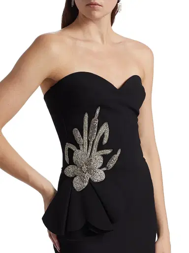 Chiara Boni La Petite Robe Women's Grenawa Floral Beaded Strapless Gown | Thumbnail 7 Chiara Boni La Petite Robe Women's Grenawa Floral Beaded Strapless Gown | Thumbnail 7