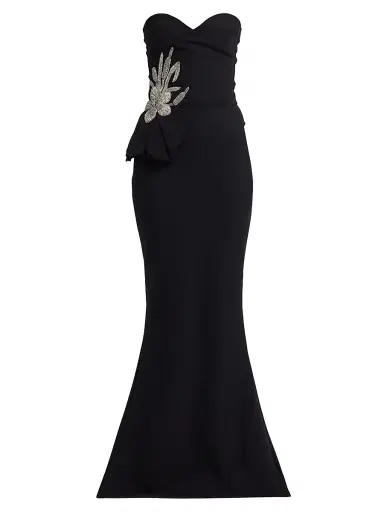 Chiara Boni La Petite Robe Women's Grenawa Floral Beaded Strapless Gown | Thumbnail 1 Chiara Boni La Petite Robe Women's Grenawa Floral Beaded Strapless Gown | Thumbnail 1