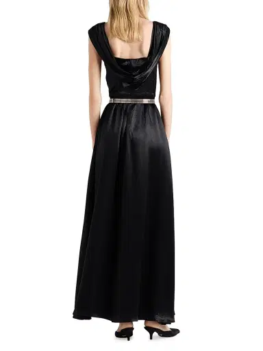Prada Women's Long Satin Dress - Black | Thumbnail 3 Prada Women's Long Satin Dress - Black | Thumbnail 3