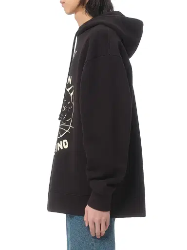 Valentino Garavani Men's Cotton Sweatshirt with Chat De La Maison Patch - Black | Thumbnail 3 Valentino Garavani Men's Cotton Sweatshirt with Chat De La Maison Patch - Black | Thumbnail 3
