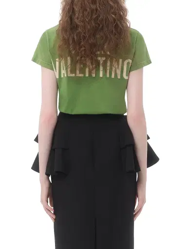 Valentino Garavani Women's Printed Cotton T-Shirt - Laurel Birch | Thumbnail 4 Valentino Garavani Women's Printed Cotton T-Shirt - Laurel Birch | Thumbnail 4