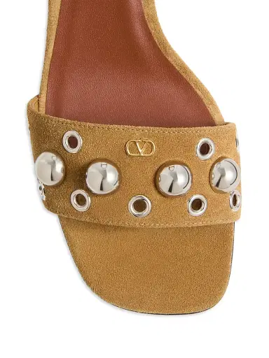 Valentino Garavani Women's Nellcôte 60MM Crust Leather Sandals - Havana Beige - Size 8.5 | Thumbnail 5 Valentino Garavani Women's Nellcôte 60MM Crust Leather Sandals - Havana Beige - Size 8.5 | Thumbnail 5