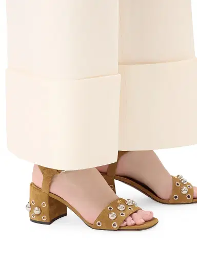 Valentino Garavani Women's Nellcôte 60MM Crust Leather Sandals - Havana Beige - Size 8.5 | Thumbnail 7 Valentino Garavani Women's Nellcôte 60MM Crust Leather Sandals - Havana Beige - Size 8.5 | Thumbnail 7