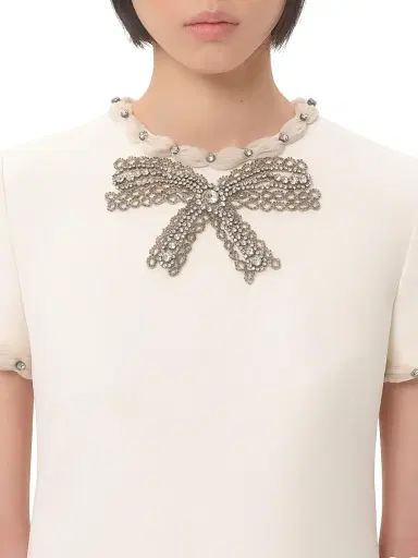 Valentino Garavani Women's Embroidered Crepe Couture Short Dress - Ivory - Size 4 | Thumbnail 6 Valentino Garavani Women's Embroidered Crepe Couture Short Dress - Ivory - Size 4 | Thumbnail 6