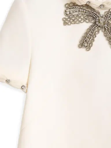 Valentino Garavani Women's Embroidered Crepe Couture Short Dress - Ivory - Size 4 | Thumbnail 7 Valentino Garavani Women's Embroidered Crepe Couture Short Dress - Ivory - Size 4 | Thumbnail 7